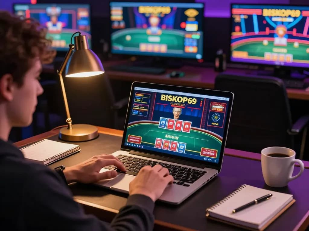 Pemain menikmati poker online BIOSKOP69, pengaturan permainan dinamis dengan kartu yang dibagikan dan suasana yang menarik.