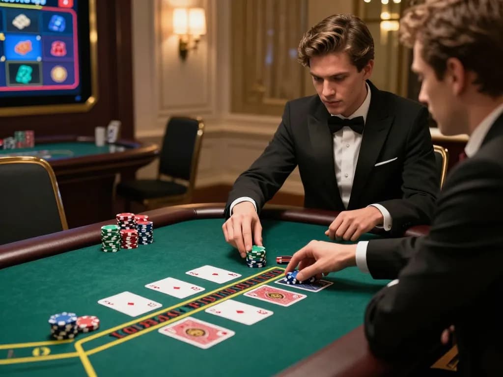 Engaged player at iWin's live dealer blackjack table strategizing during an exciting online game session.
