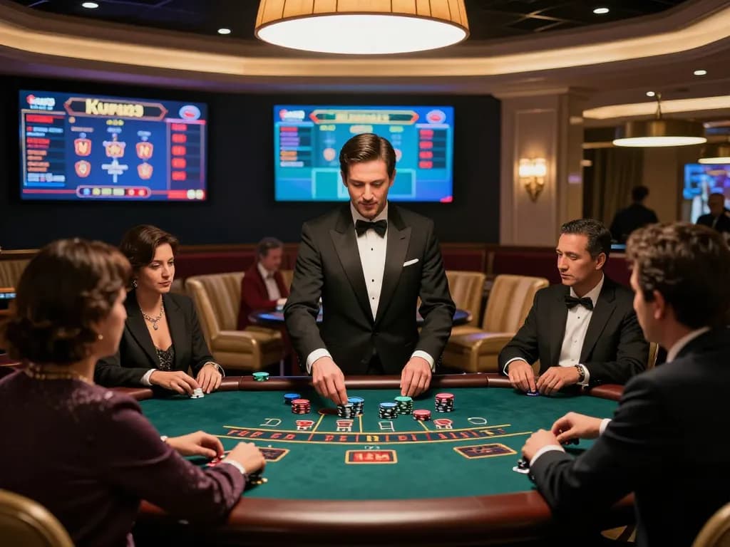 Players enjoying a thrilling blackjack session at king33's live casino, showcasing excitement and strategy.