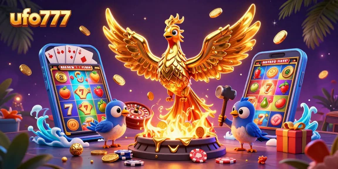 Experience thrilling wins with ufo777's captivating 3D golden phoenix and dynamic gaming elements.