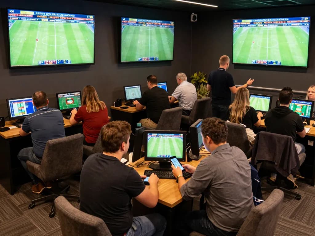 situs steaksnlobsters sports betting lounge with engaged patrons placing bets on live games