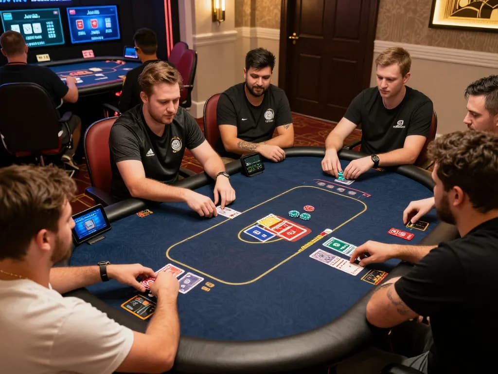 Players engaging strategically in online poker on the Jun 88 platform with animated game screens