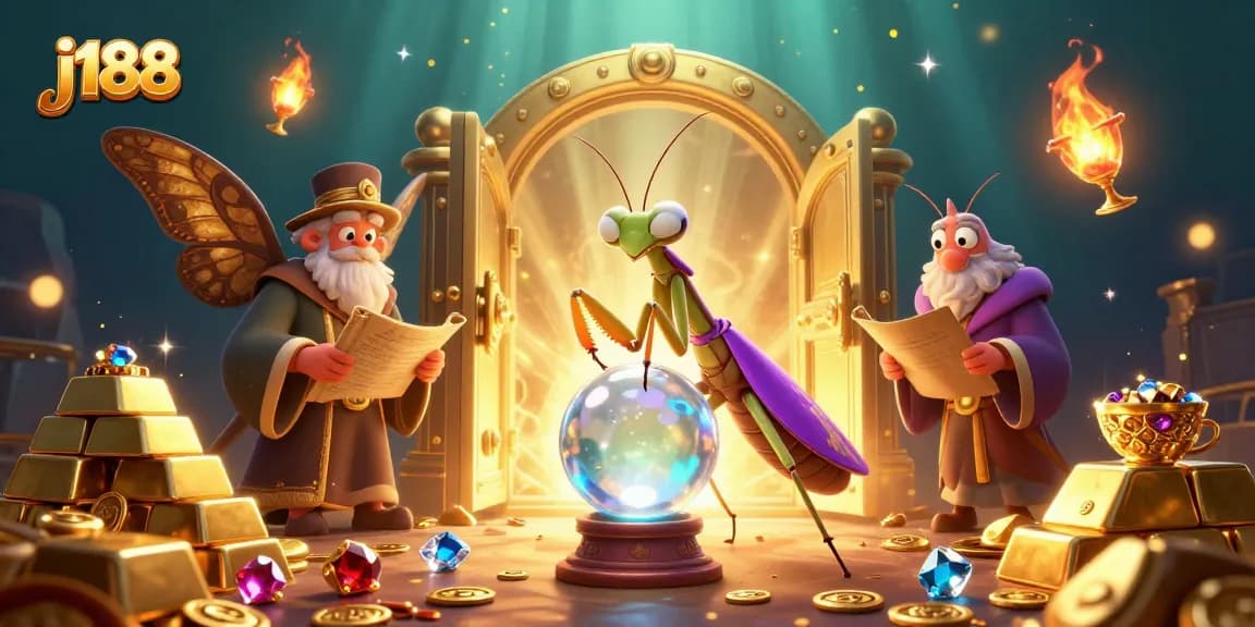 Experience j188's magical casino world with a fortune teller revealing winning strategies.