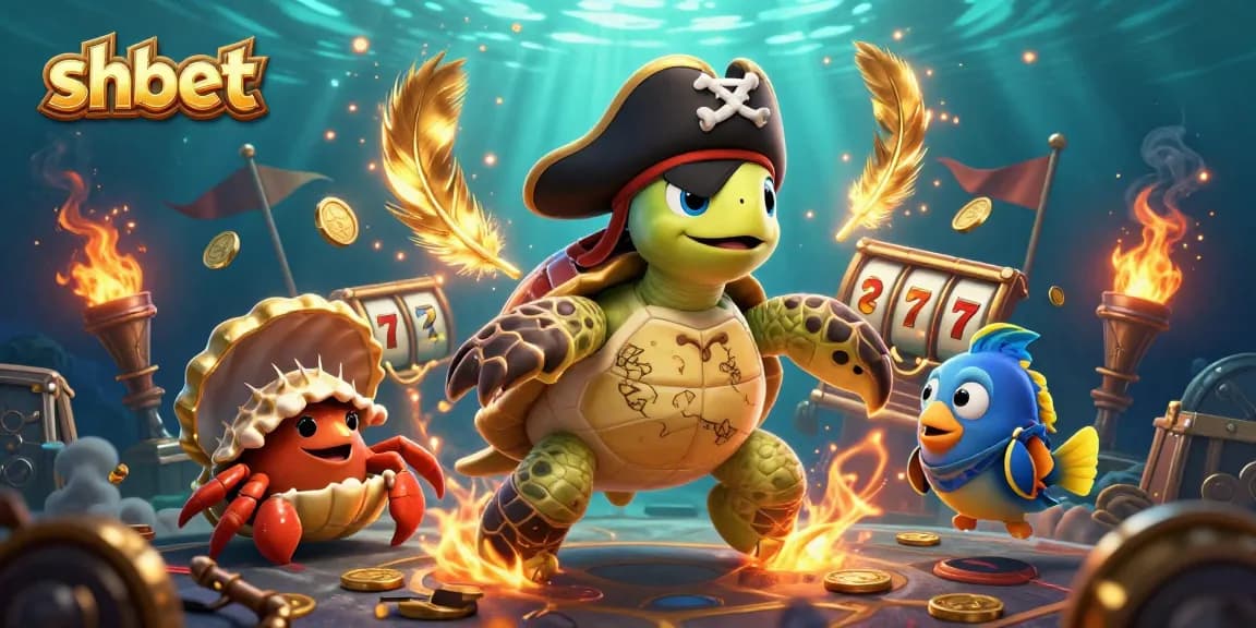 Win big with shbet in a vibrant underwater casino scene featuring animated characters.