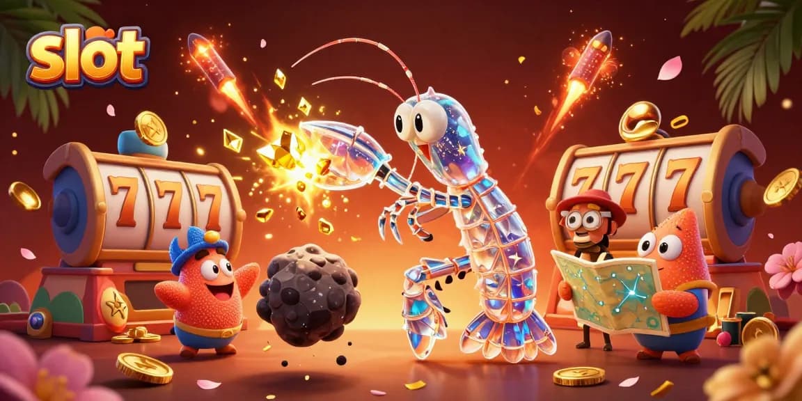 Rasakan keseruan slot dengan karakter mantis udang galaksi dan berbagai elemen keberuntungan di permainan slot.