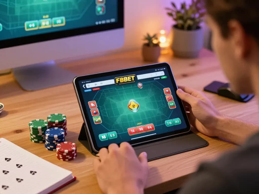 Engaging in F8BET poker strategy during a cozy home gaming session