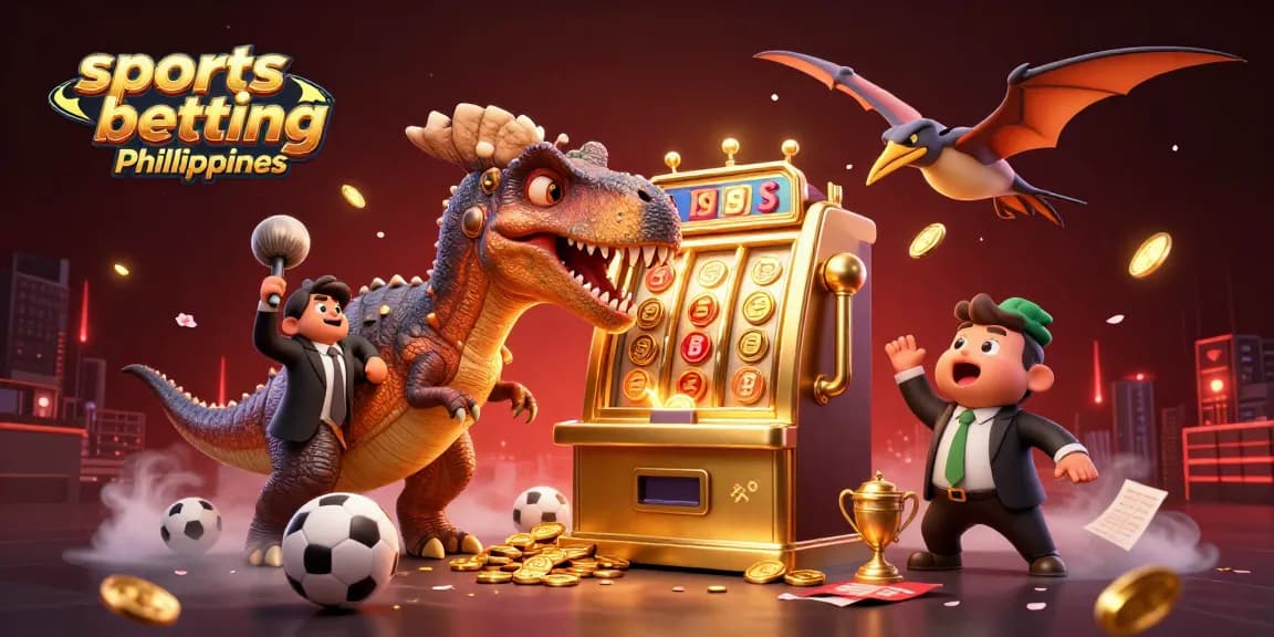 Catch Golden Coins in Sports Betting Philippines with a Cartoon Dinosaur Scene!