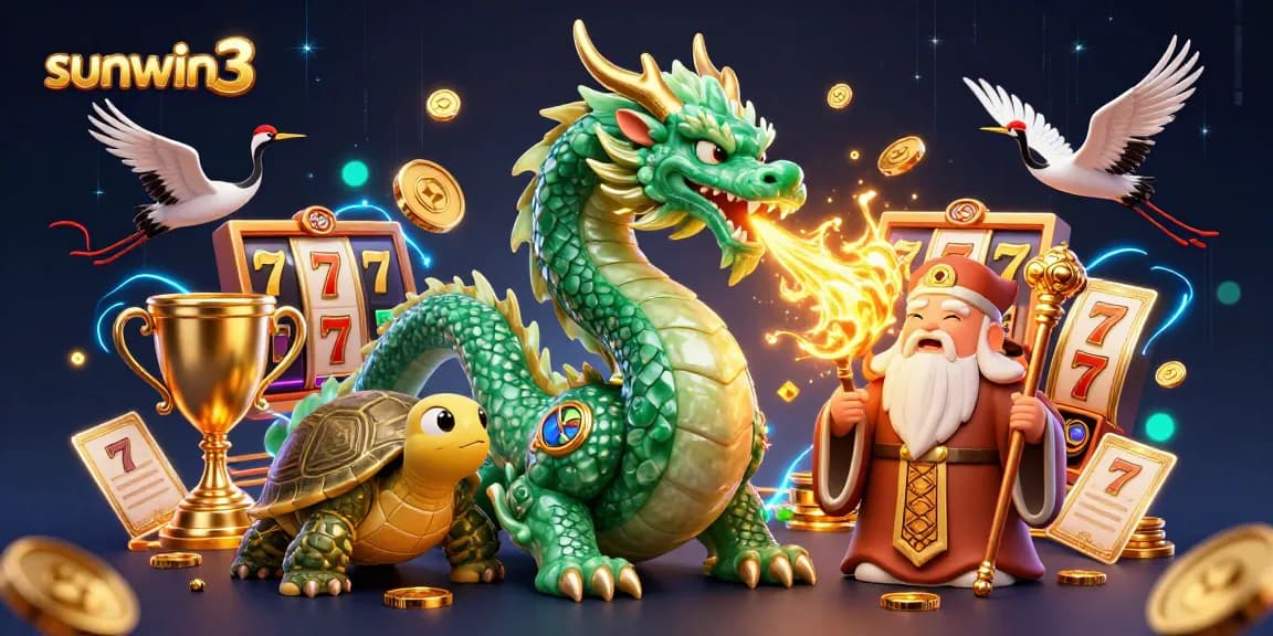 Experience thrilling casino action with sunwin3 featuring a majestic jade dragon and dynamic gaming elements.