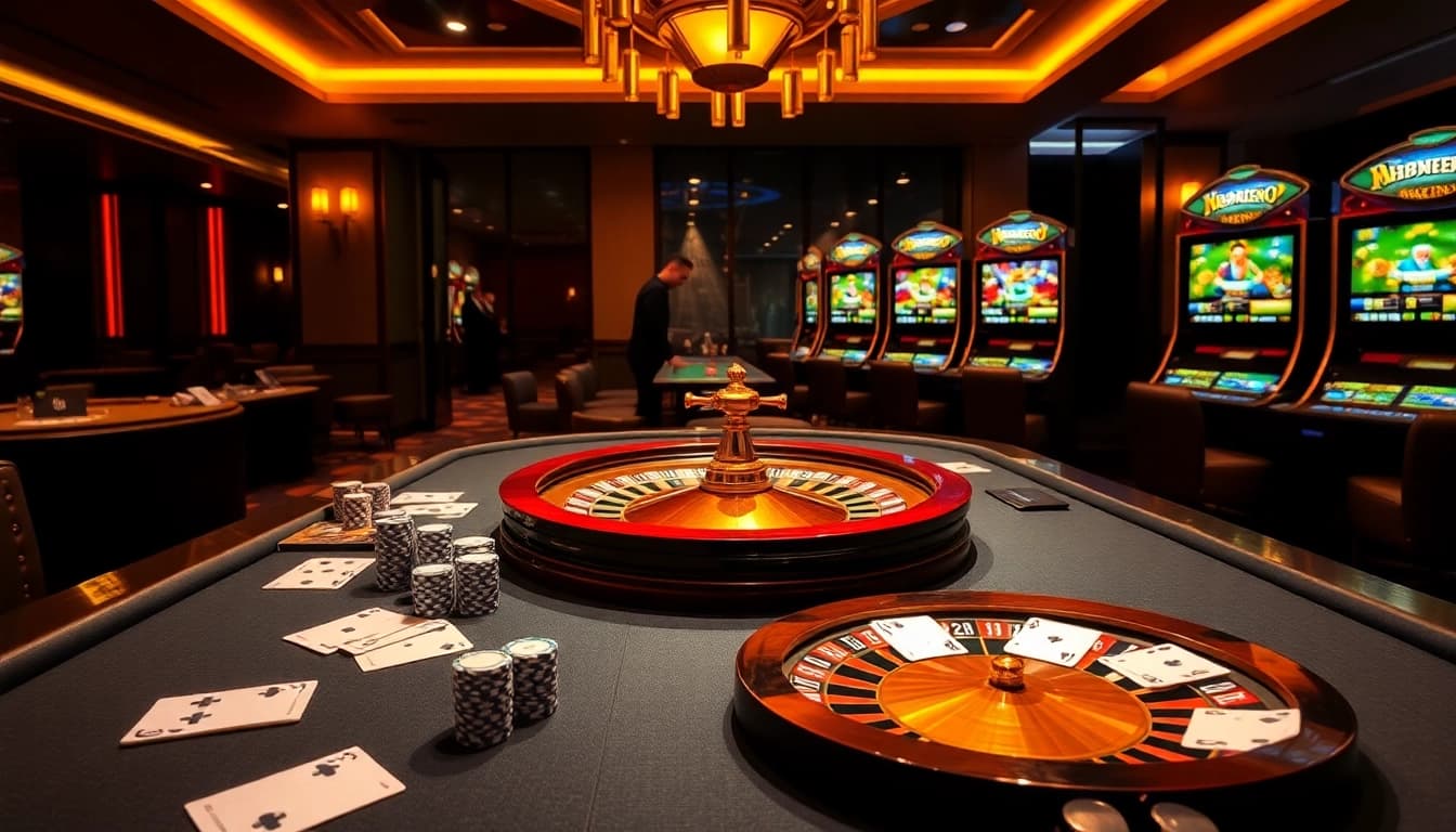 Engage with the Habanero Provider at a luxurious casino table, showcasing vibrant games and intense gameplay.