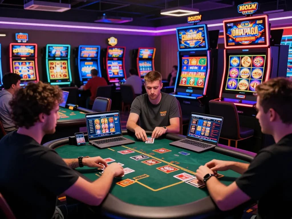 Players enjoying the thrilling 789win casino experience with vibrant games and immersive atmosphere.