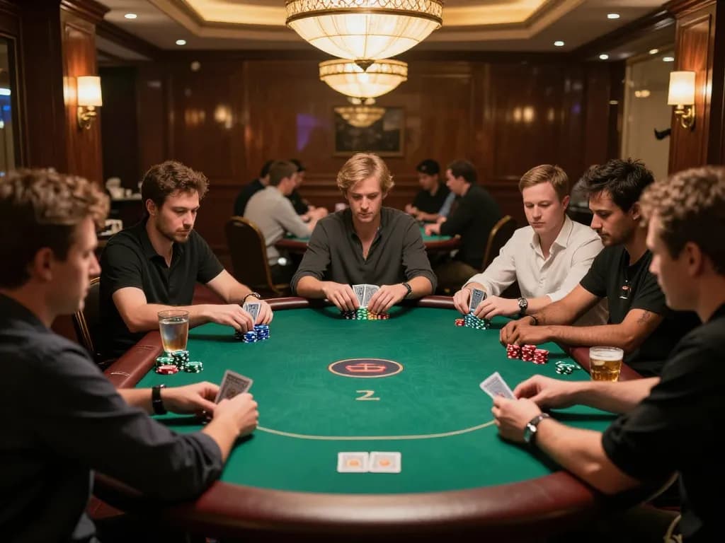 Players engaging in strategic gameplay at a bem88l poker night, focusing on skills and excitement.