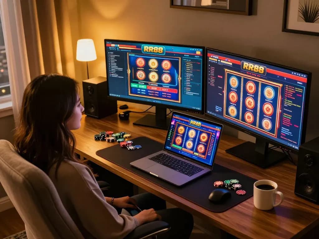 Engaging gameplay on RR88 online casino platform with multiple screens showcasing exciting casino games