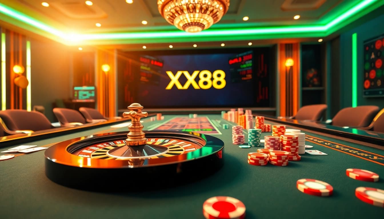 Exciting online casino experience showcasing nhà cái xx88 with vibrant casino elements.