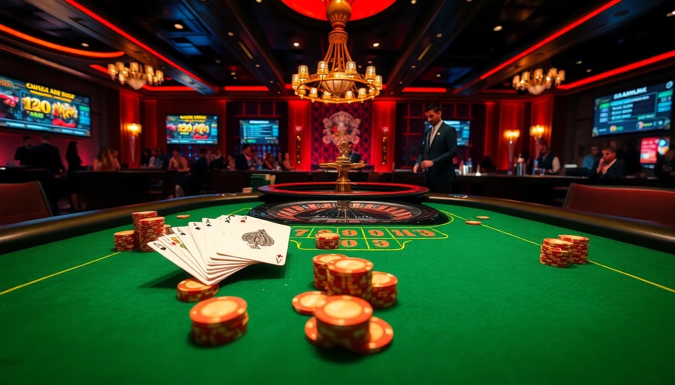 Experience the excitement at 13Win's luxurious casino with vibrant colors and thrilling games.
