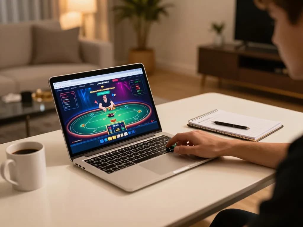 Engaging online poker game at home featuring the lemacau casino interface and strategic betting.