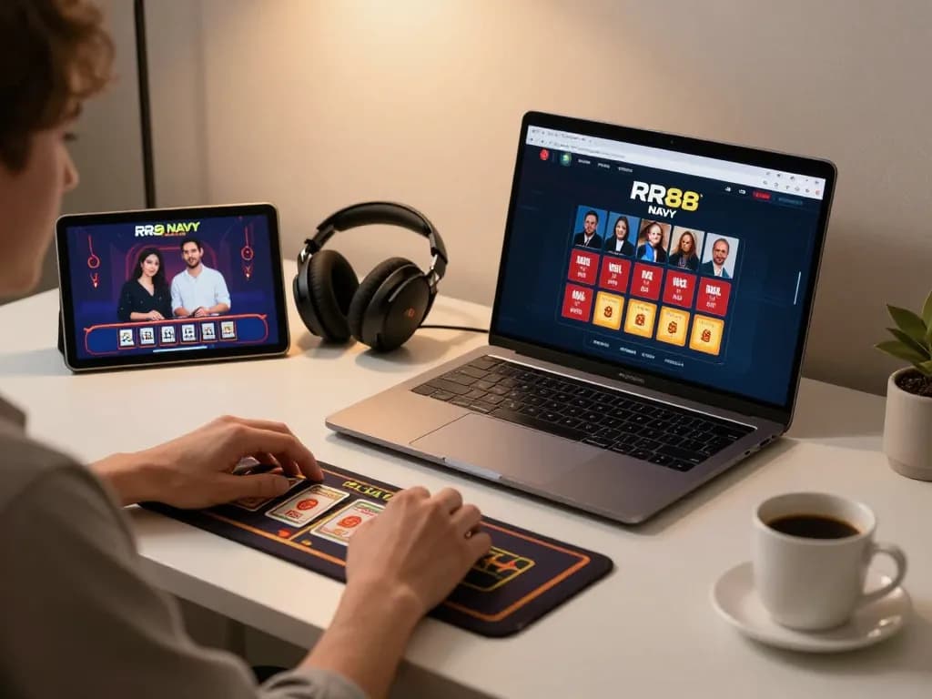 Engaging player using RR88 NAVY online platform to place bets on a virtual casino game.