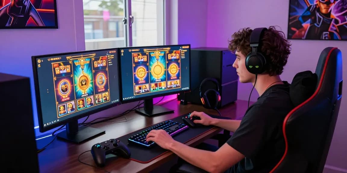 Engaging online gaming experience on Slot7000 platform with vibrant slot interface and modern gaming setup.
