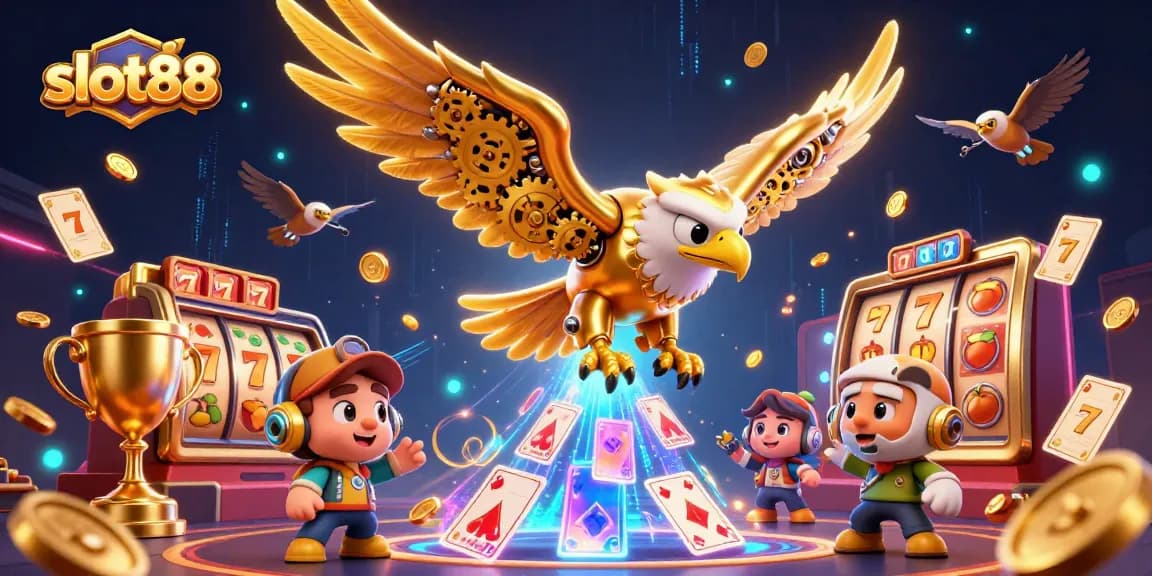 Menangkan jackpot slot88 dengan jackpot bergerak, simbol keberuntungan, dan elemen kasino memukau.