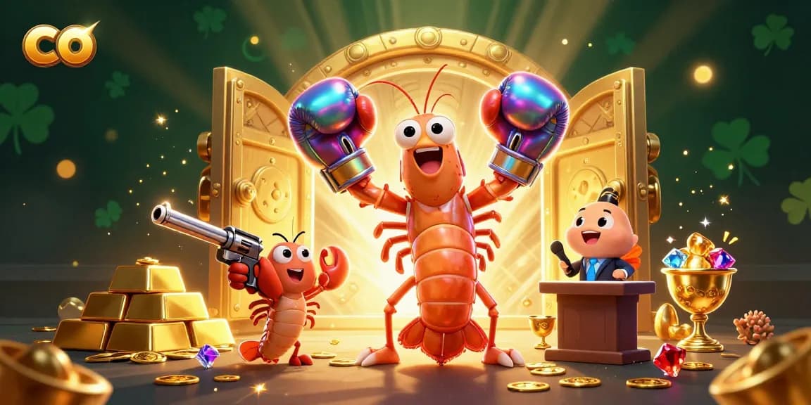 Win big at co casinos with iridescent shrimp characters amid shining treasure and vibrant slots.