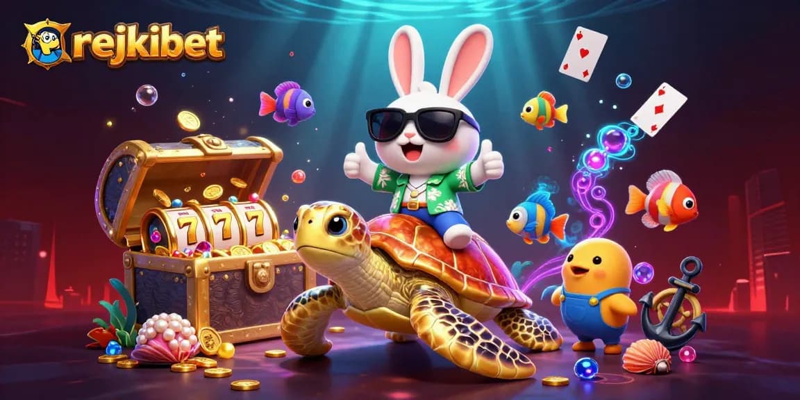 Experience thrilling fun at rejekibet while winning on slot games with a 3D lucky rabbit and sea turtle!