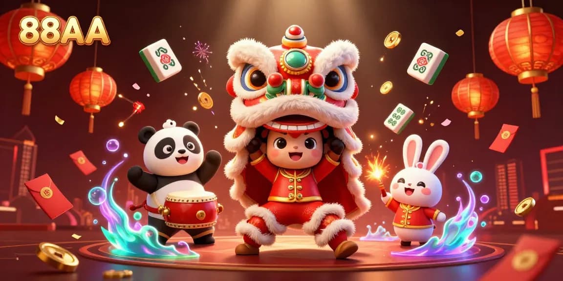 Experience the excitement of 88AA with vibrant characters celebrating in a rich casino atmosphere.