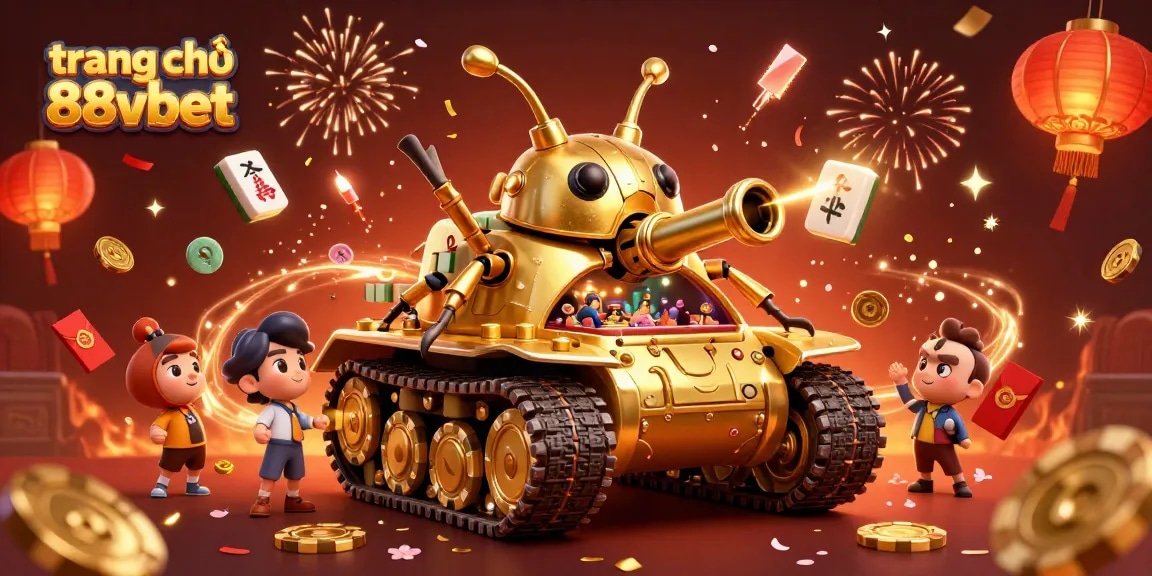 Experience the vibrant life of trang chủ 88vbet with a dynamic casino scene featuring a golden beetle tank.