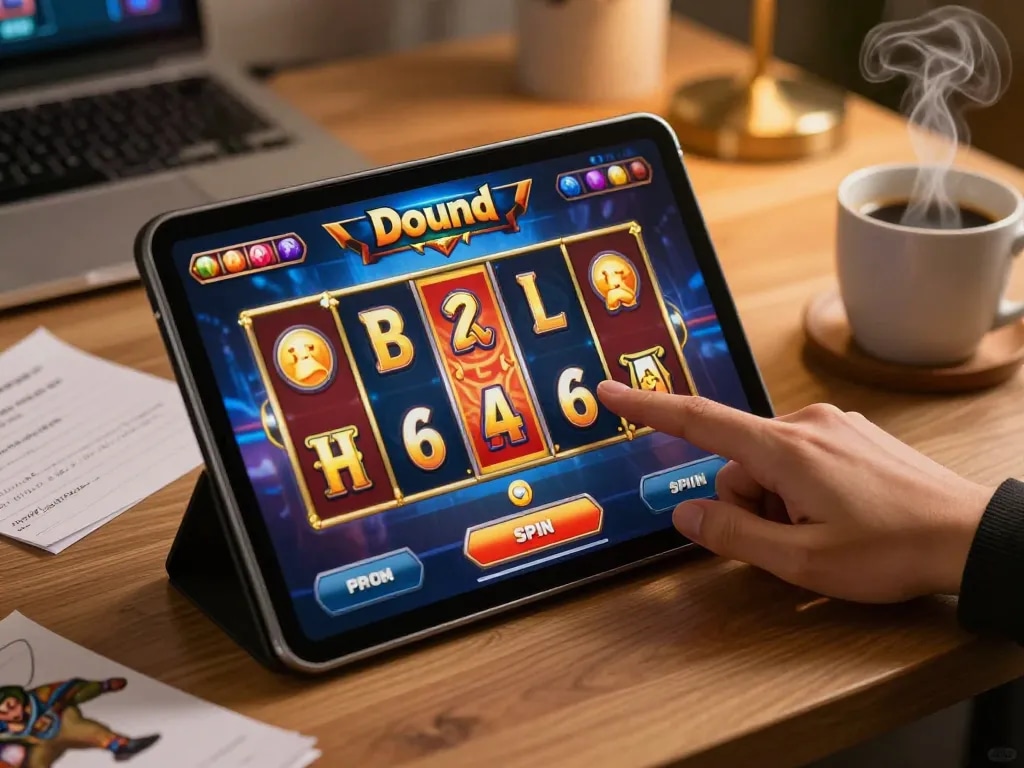 Pengalaman bermain slot pulsa online yang menarik di dalam suasana rumah yang nyaman dengan grafik yang hidup.