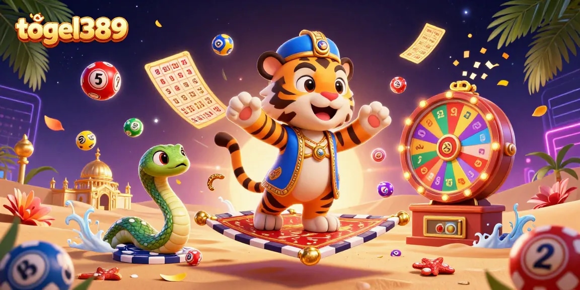 Experience winning with togel389 amid vibrant, dynamic lottery elements in a rich casino scene.
