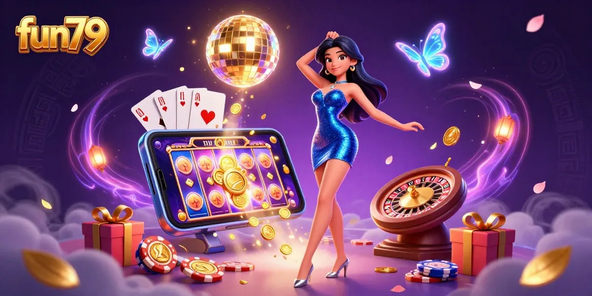 Experience thrilling gameplay at fun79 with vibrant slot games and festive casino atmosphere.
