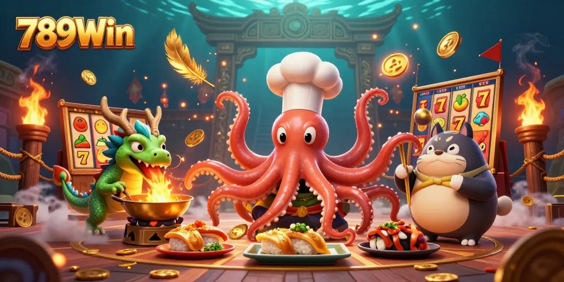 Join the excitement at 789Win with thrilling slot games, golden dishes, and vibrant characters!