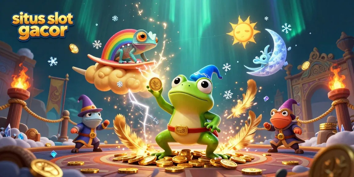 Spin to win at situs slot gacor with golden coins and vibrant characters in a thrilling casino adventure.