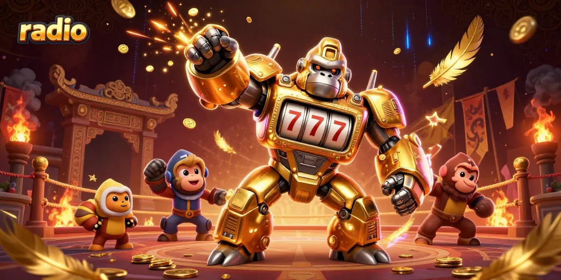 Experience thrilling casino action with the dynamic radio-themed gaming illustration