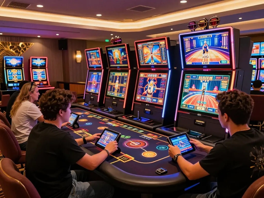 Engaging gameplay at cf68 with players excitedly using mobile devices for online betting.