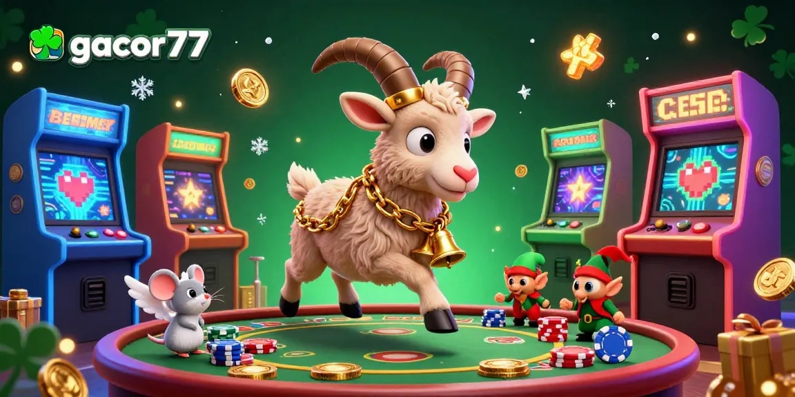 Menghadirkan suasana seru dan menarik dengan gacor77, domba Krampus dan karakter lucu lainnya di kasino yang penuh kesenangan.