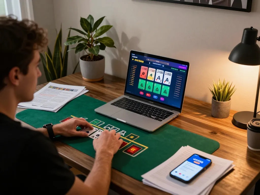 w188 player engaging in thrilling live dealer blackjack online for an immersive experience