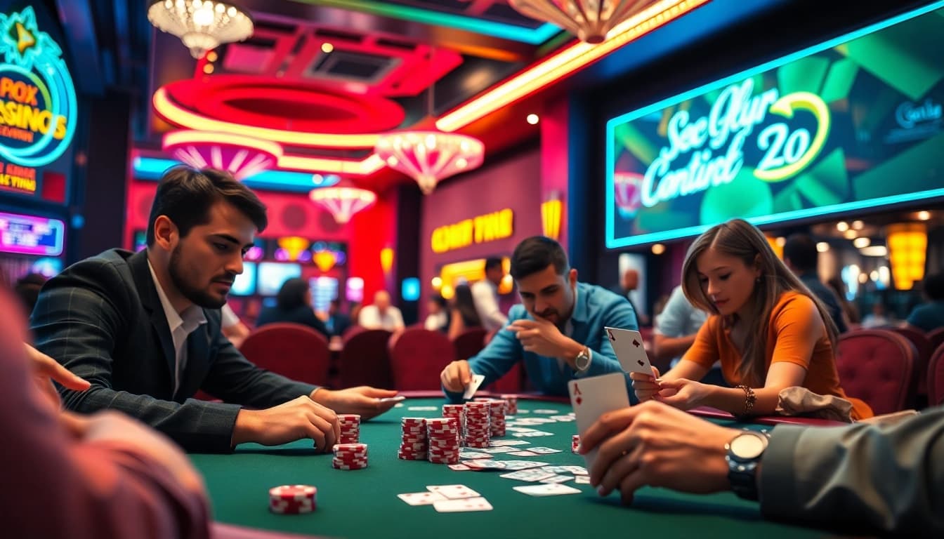 SLOT365 bermain poker secara kompetitif di dalam suasana kasino yang hidup.