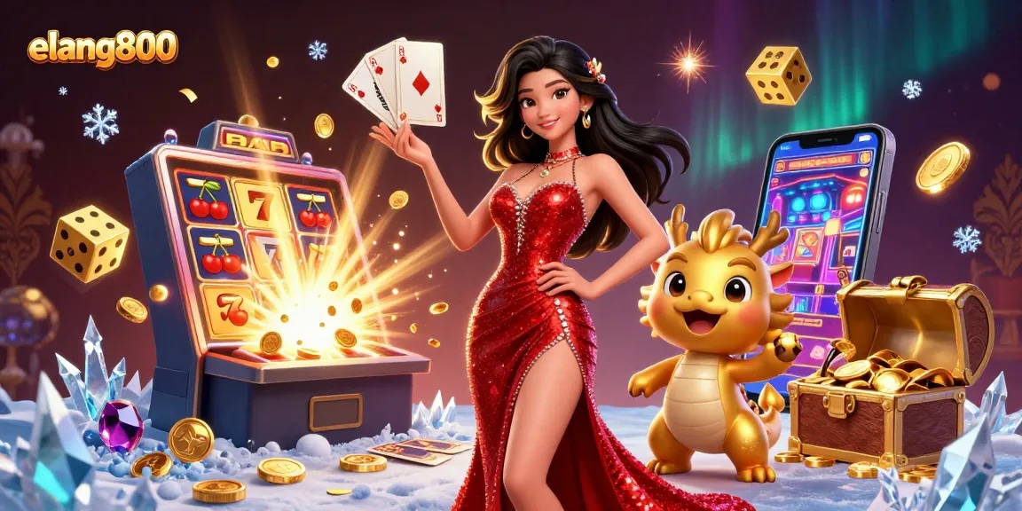 Engage with exciting wins at elang800 featuring a glamorous character and dazzling casino elements.