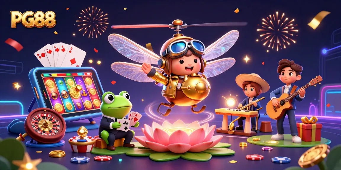 Experience thrilling gaming at PG88 with exciting slot games, vibrant characters, and dynamic casino action.