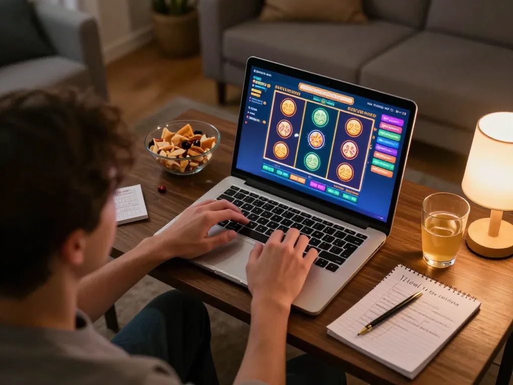 Berkeliling di slot online di aman788 dengan antarmuka layar yang cerah dan suasana yang nyaman.