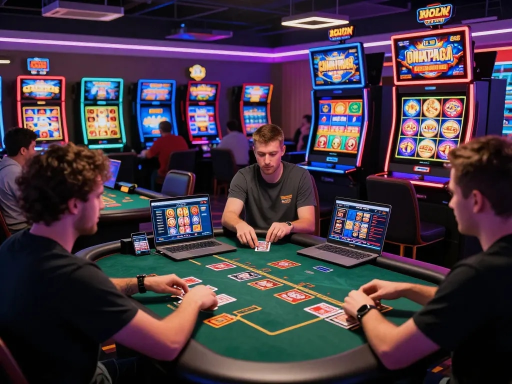 Players enjoying the thrilling 789win casino experience with vibrant games and immersive atmosphere.