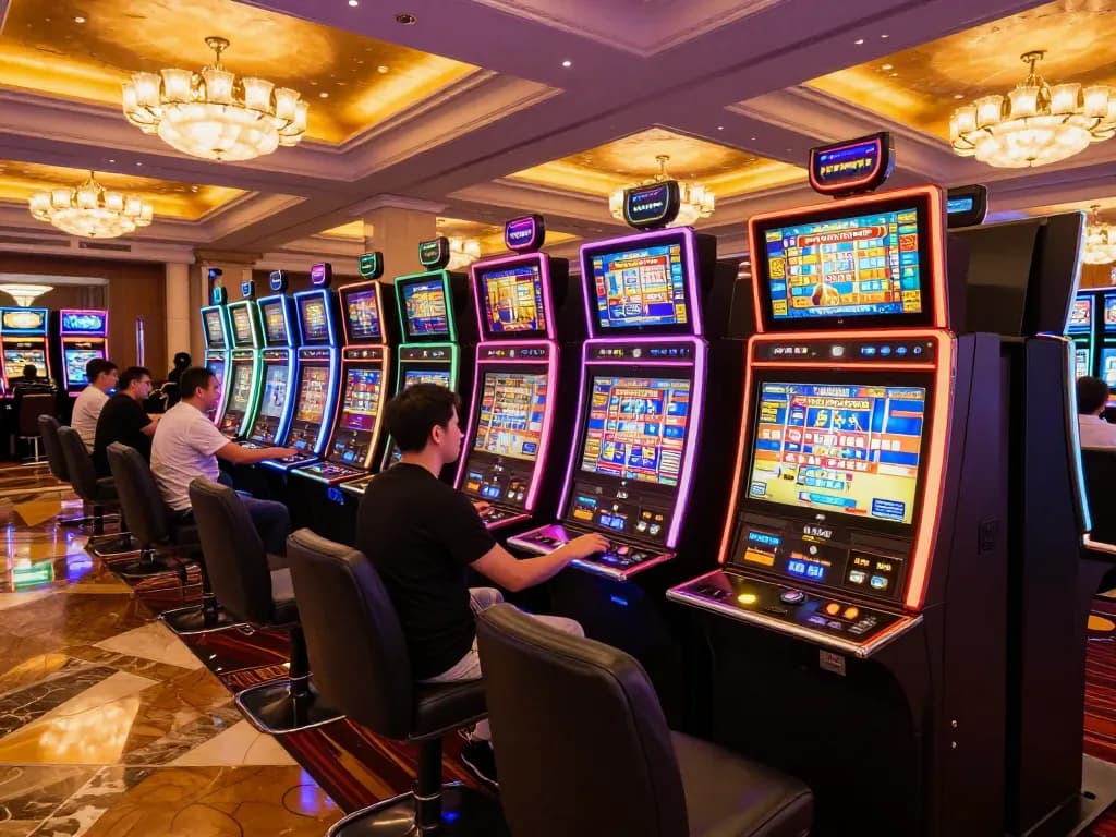 Players enjoying engaging Pragmatic Slot machines in a vibrant casino atmosphere.