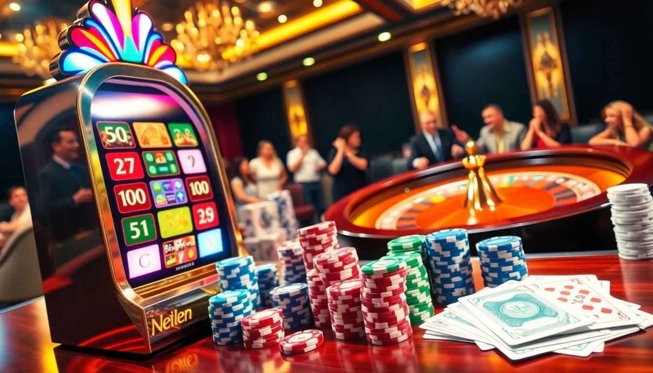 Experience excitement at lego138 daftar with vibrant slot machines and poker chips.