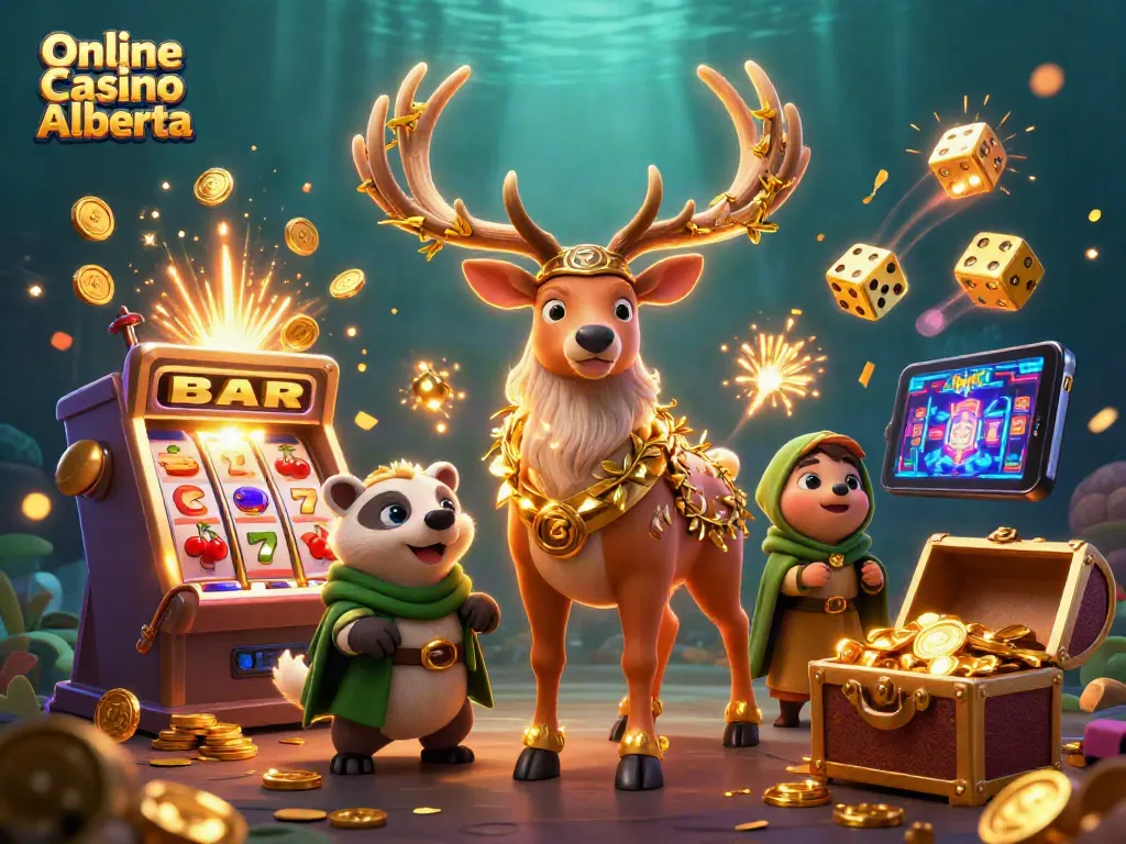 Experience thrilling gaming at Online Casino Alberta with exciting jackpots and animated casino characters.