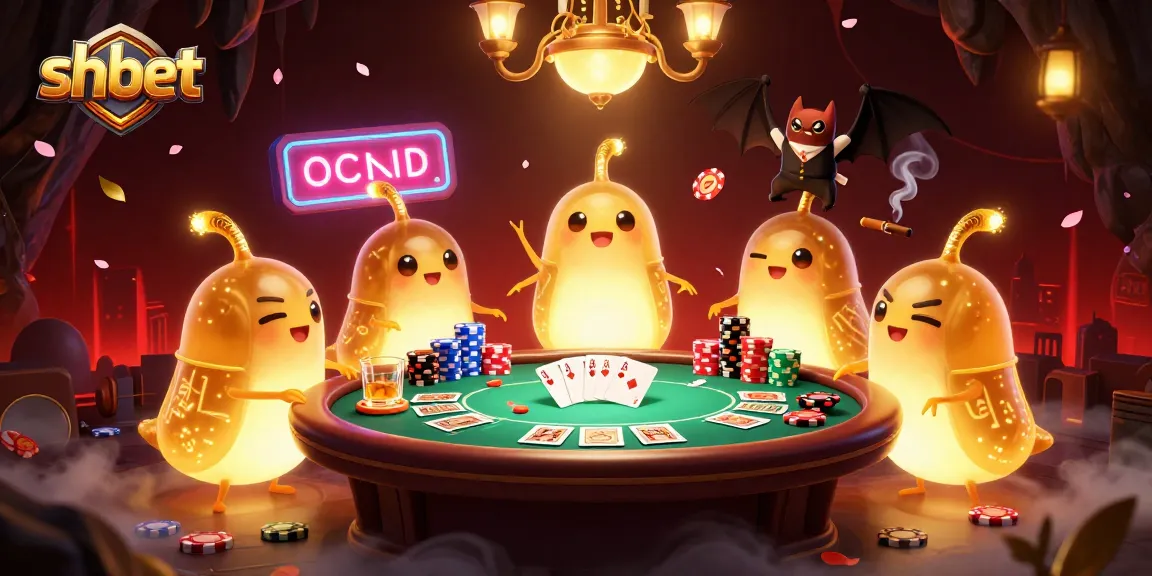 Experience vibrant gaming at shbet with unique characters lighting a dynamic casino scene.