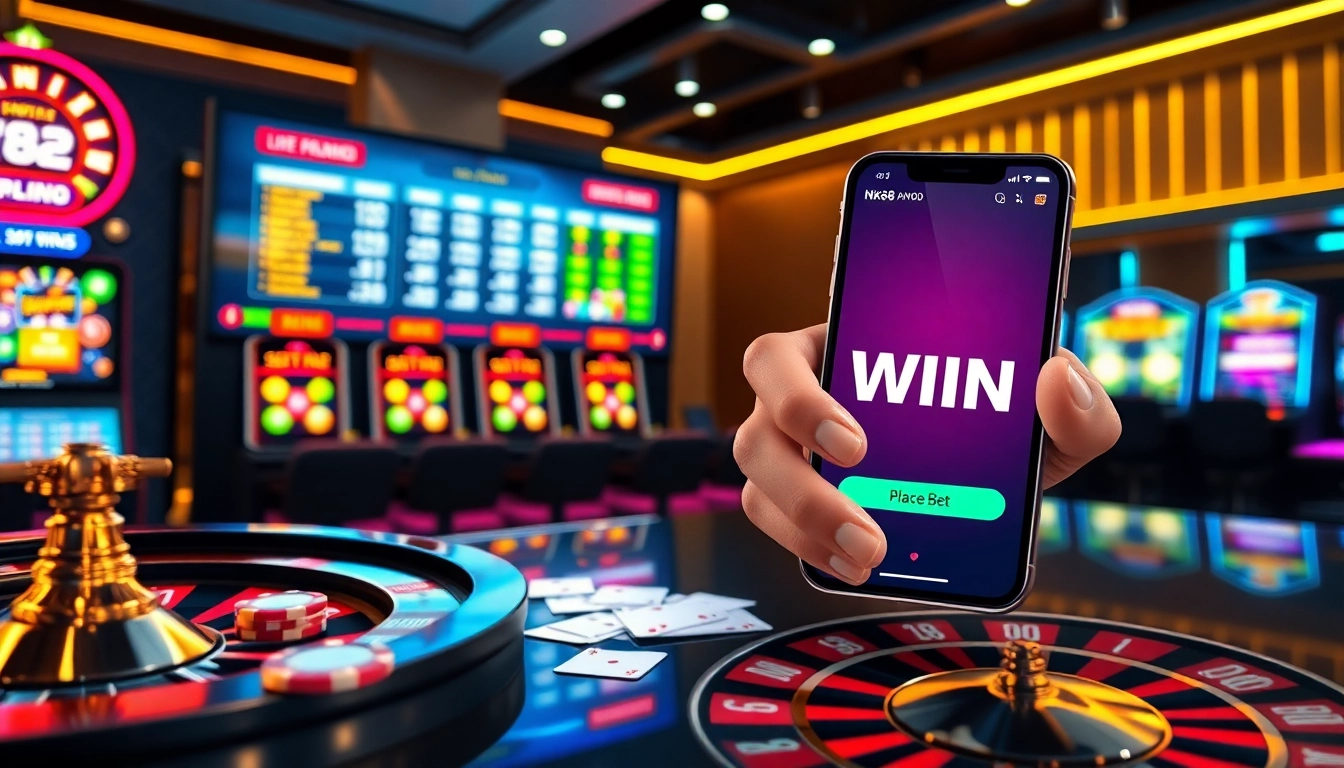 Confident gambler placing strategic NK88 win bet on a vibrant online casino interface
