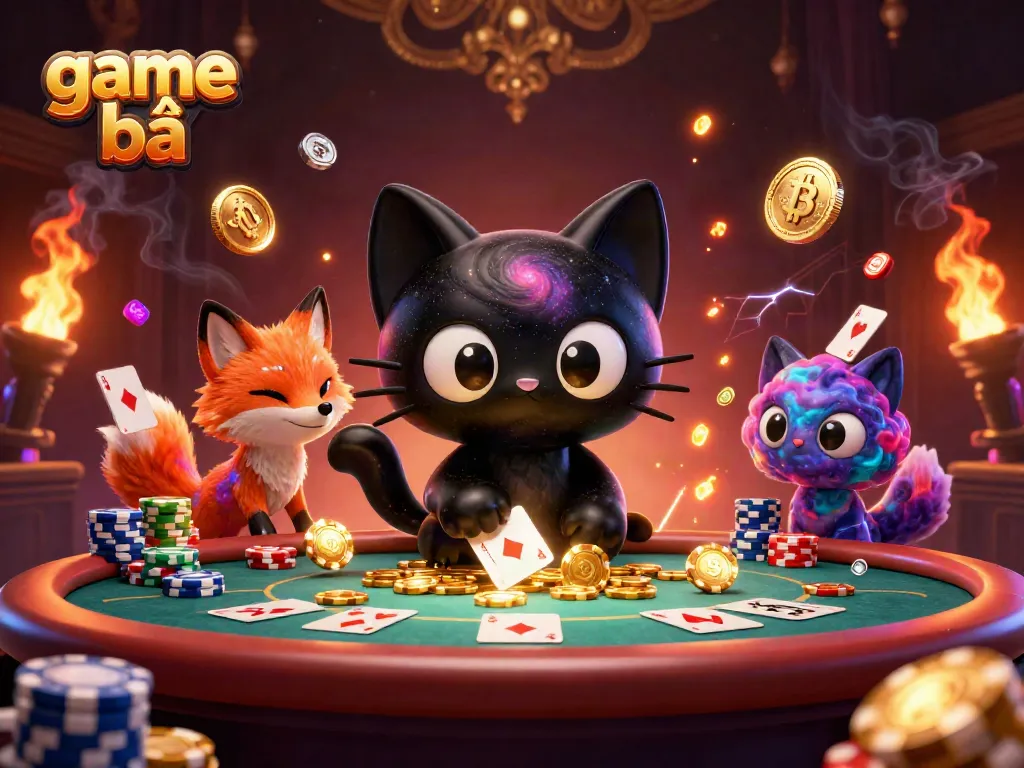 Leverage game bài with a cosmic-themed casino scene, featuring exciting game elements and vibrant characters.