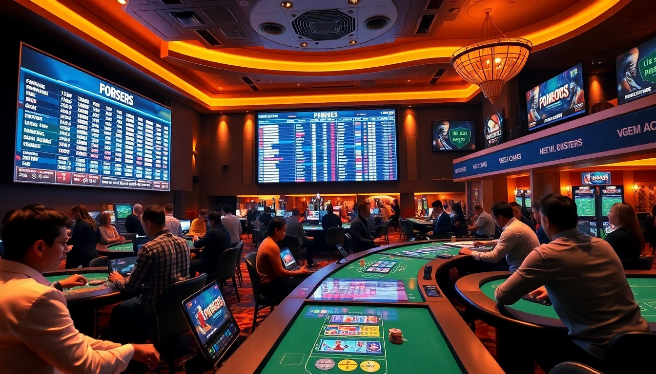 Experience the excitement of a Singapore Sportsbetting Site with players engaged in live betting.