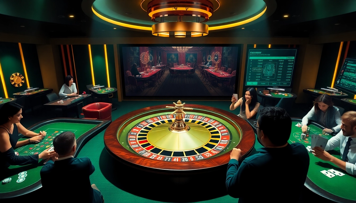 Experience the thrill of co88 gaming with players at a vibrant casino roulette table.