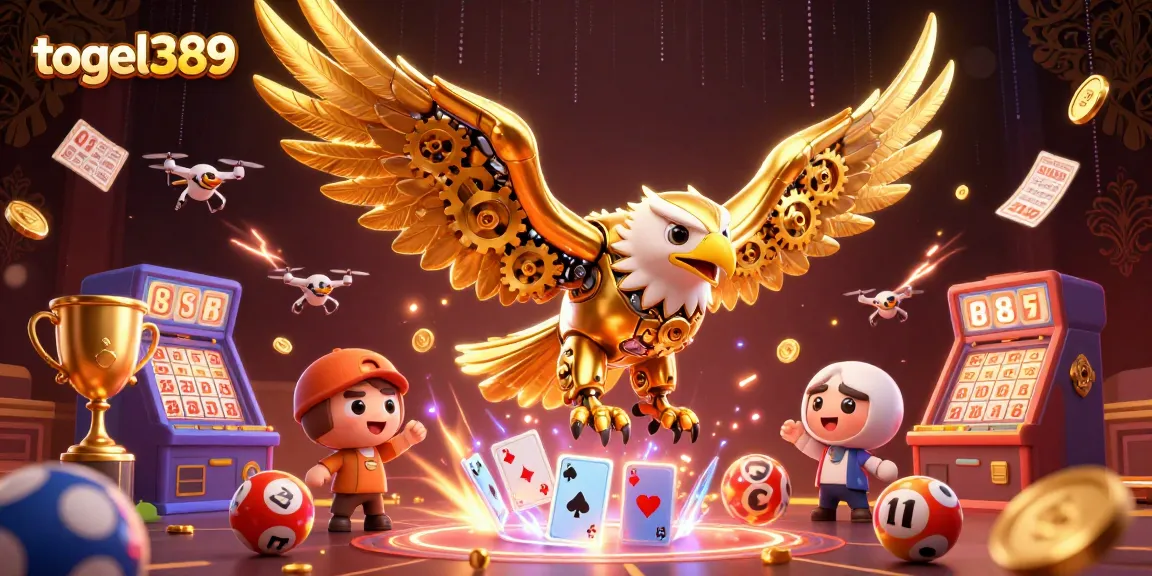 Engage with togel389 as the golden eagle dives through dynamic lottery elements, showcasing winning opportunities.