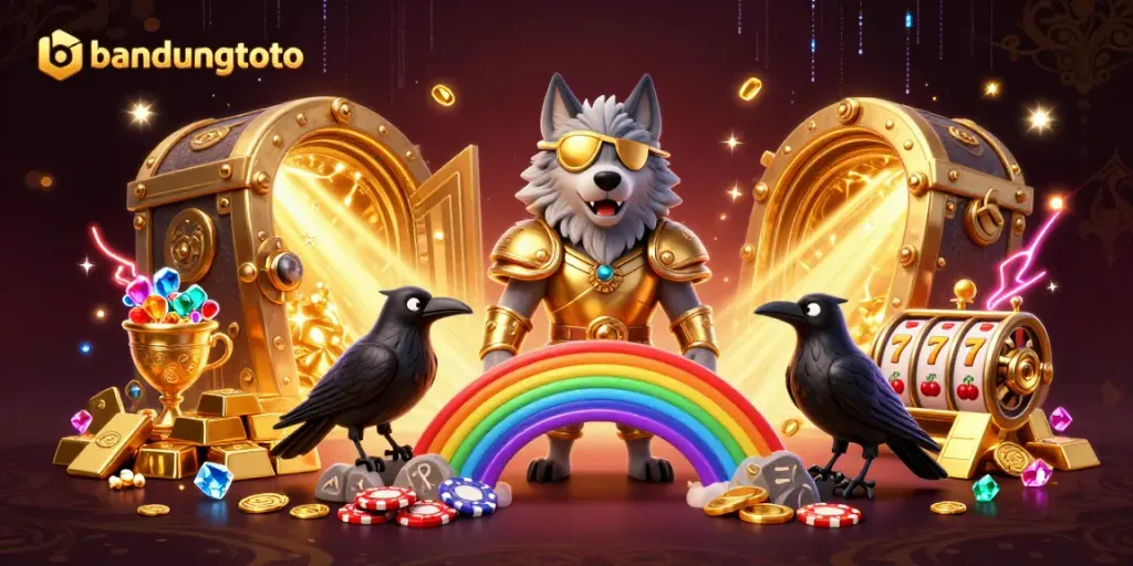 Join the excitement at bandungtoto as the Odin wolf and his ravens celebrate jackpots, treasures, and magical wins.